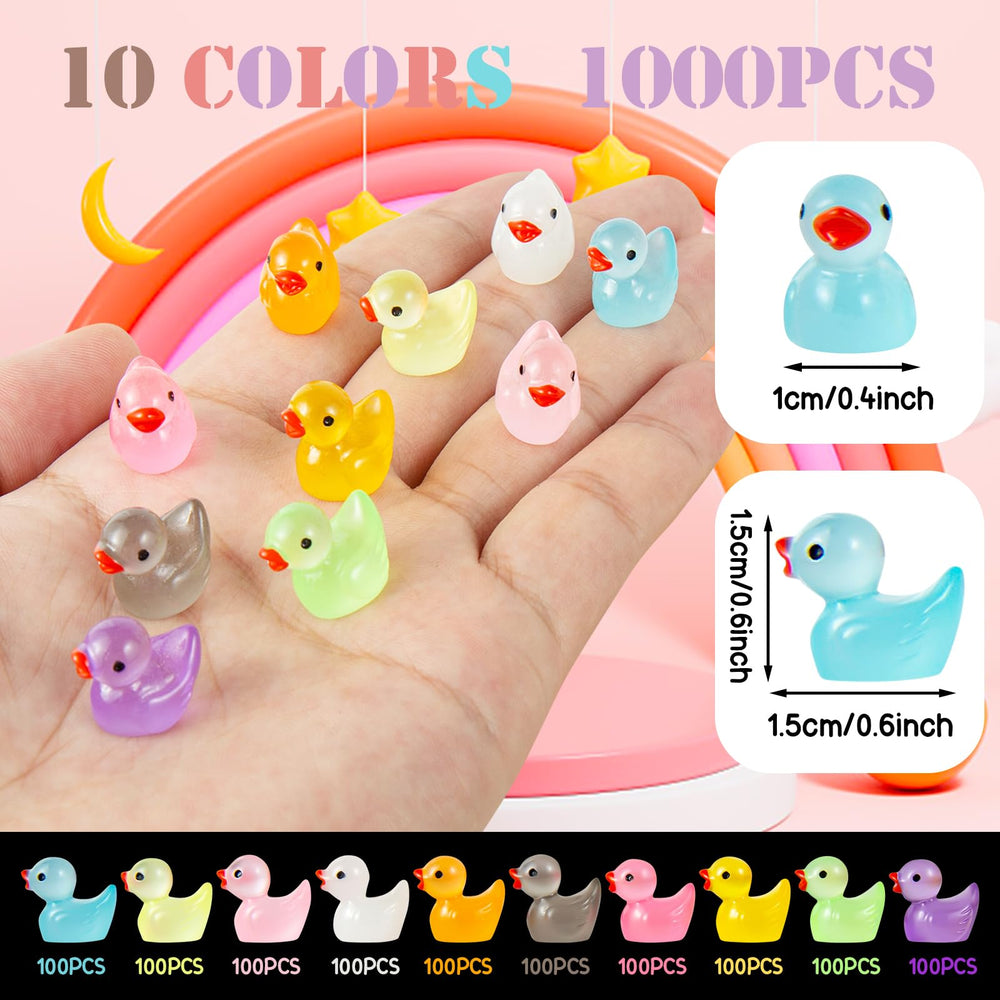 ONLYFU luminous mini resin duck in green glow for outdoor water features