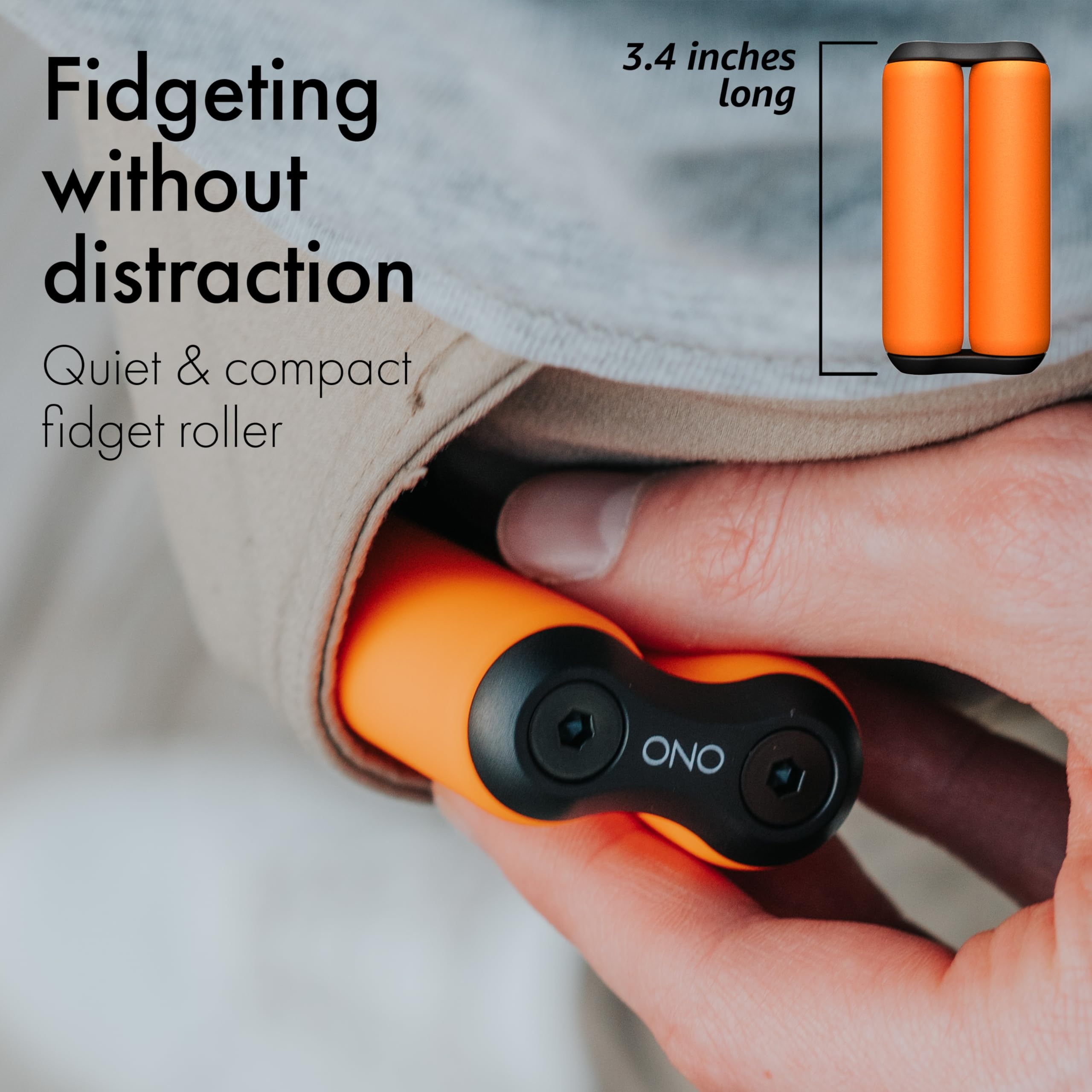 ONO Roller used on a desk for quick relaxation sessions.