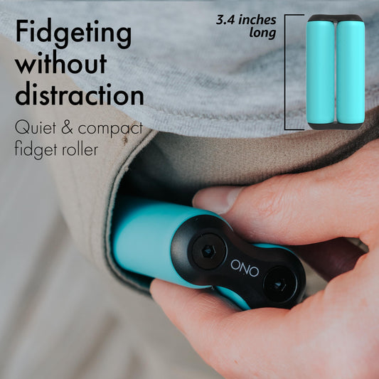ONO Roller on a desk promotes focus and anxiety relief during work.