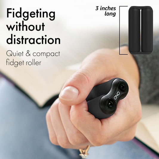 ONO Roller silent fidget demonstrates a noise-free way to ease tension while working.