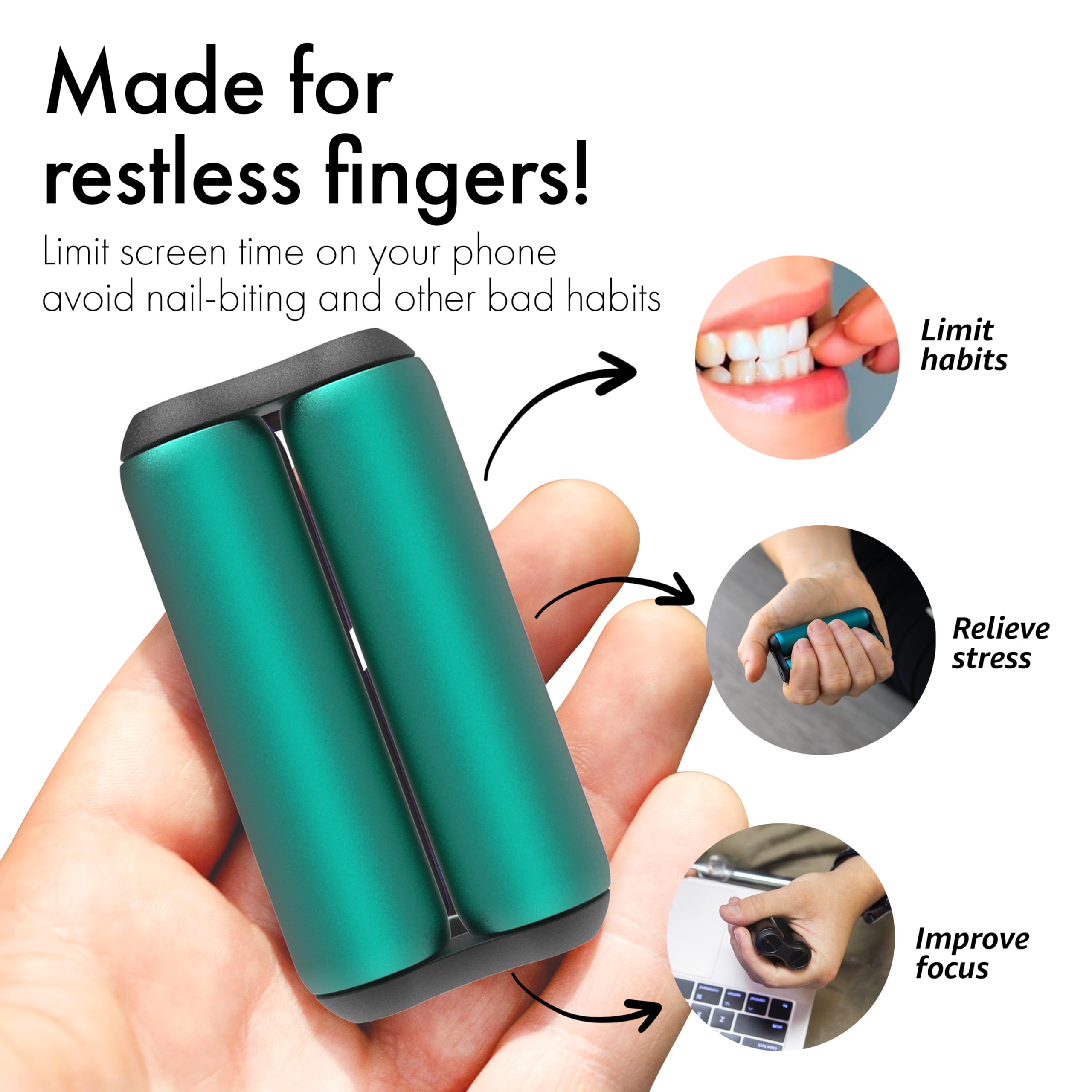 ONO Roller multi use play in hand promoting calm focus.
