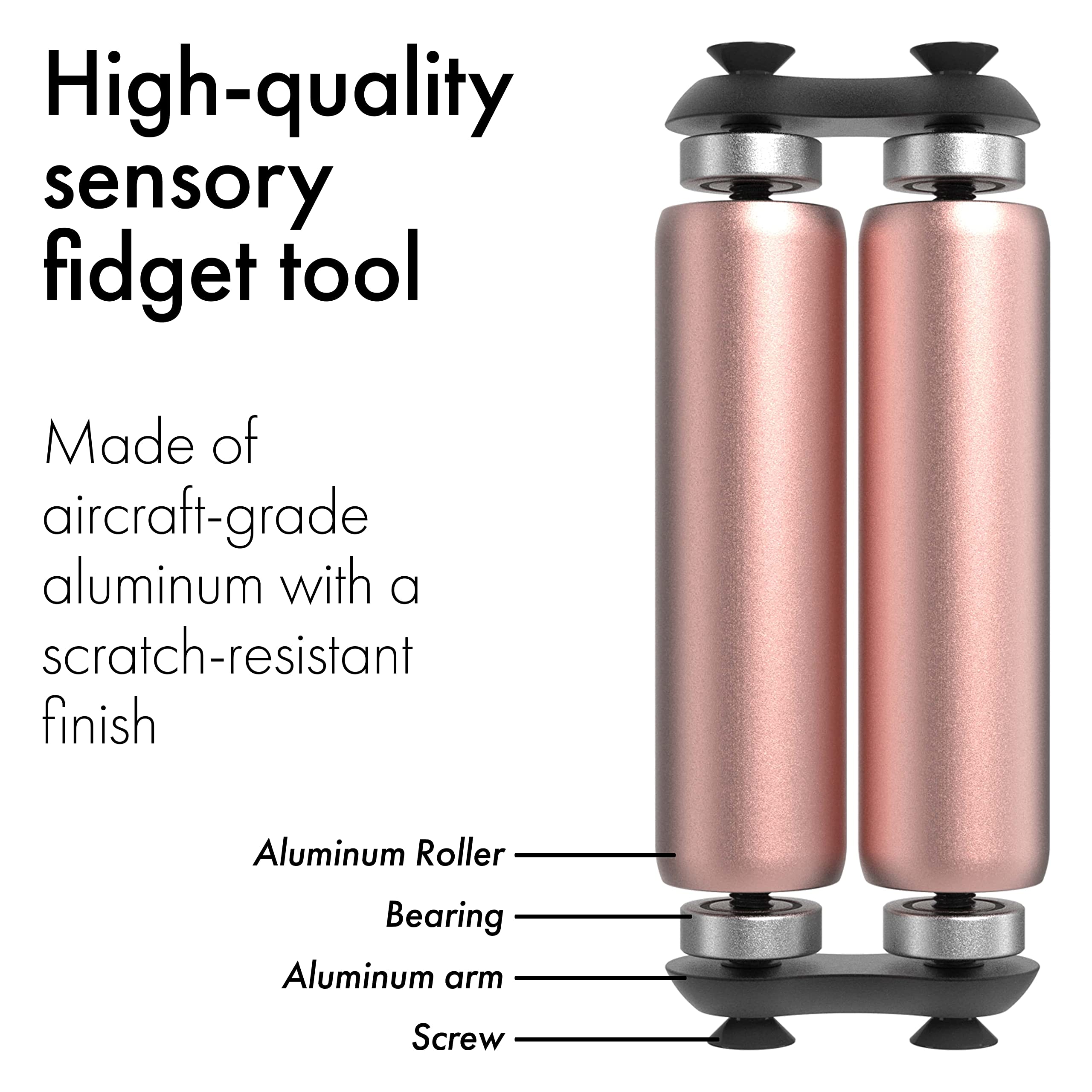 ONO Roller rose gold anodized aluminum durability supports daily use.