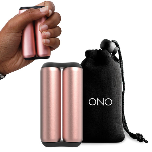 ONO Roller rose gold full view demonstrates portable stress relief for daily work.