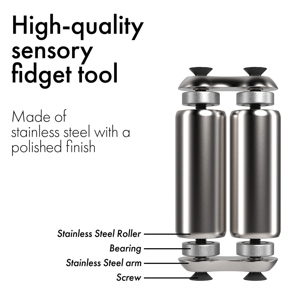 ONO Roller sleek stainless-steel assembly blends with modern desks.