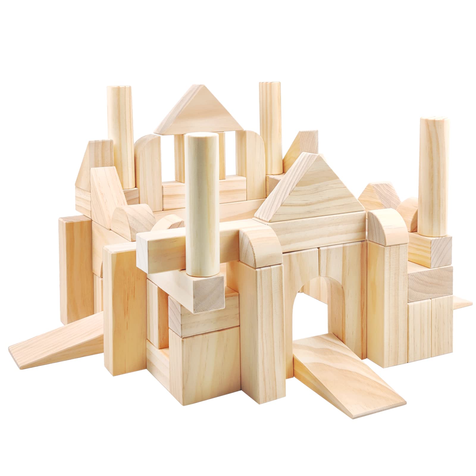 Onshine large wooden blocks 64-piece set for immersive building play