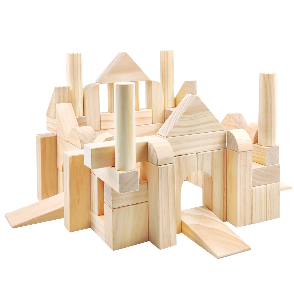 Onshine large wooden blocks 64-piece set for immersive building play