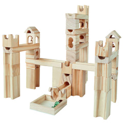 Onshine wooden marble run 65 pieces: durable blocks for imaginative construction play.