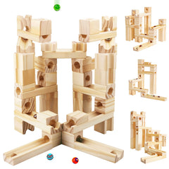 Onshine wooden marble run assembly invites curious kids to explore simple construction and spatial skills.