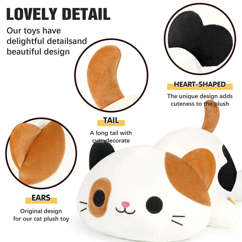 Onsoyours Calico Cat plush — 9-inch size, portable cuddle buddy for kids.