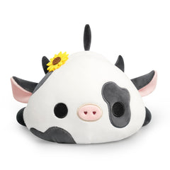 Onsoyours cow plush face close-up showing soft fabric and friendly expression for comfort
