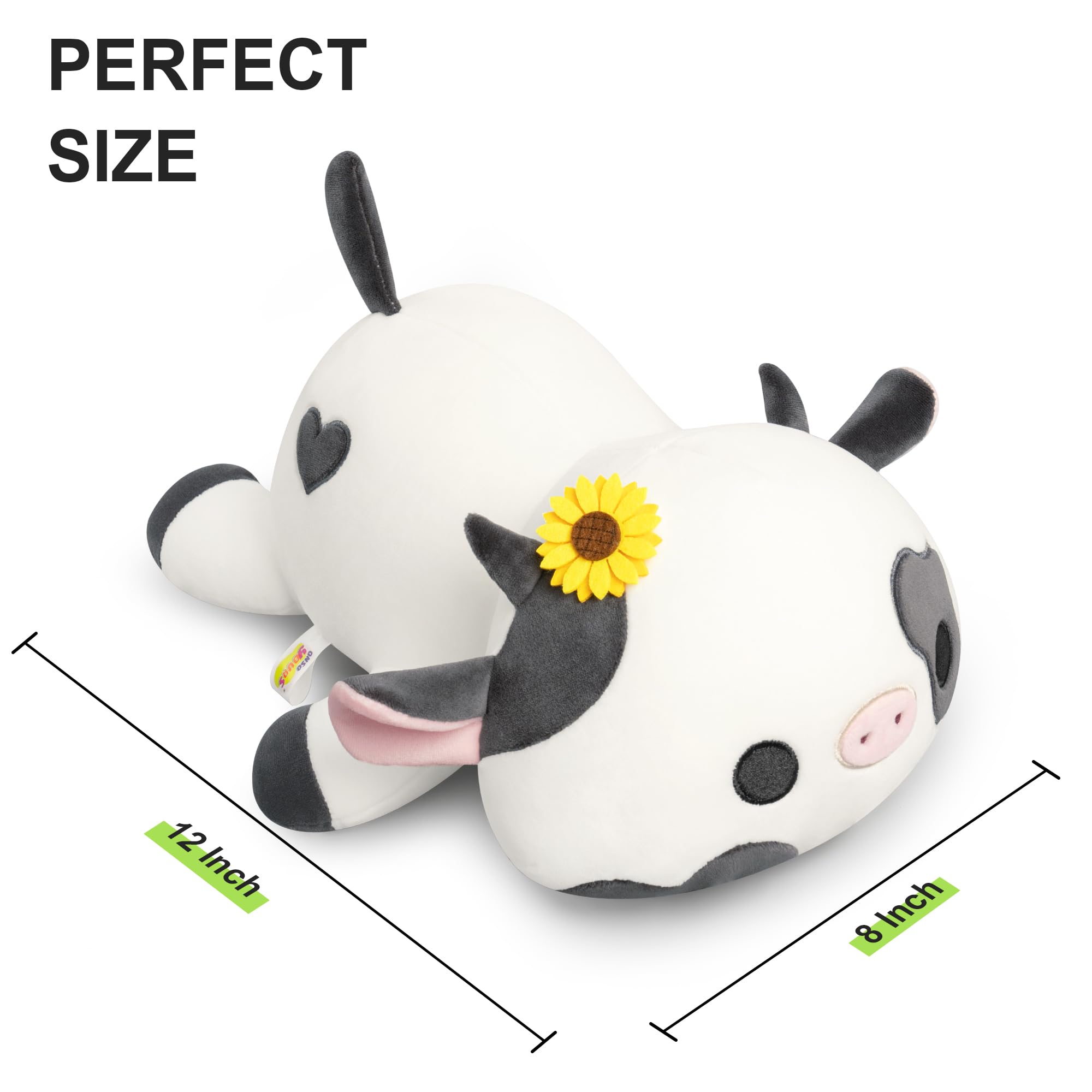 Onsoyours cow plush full body pose ideal as a decorative yet huggable pillow