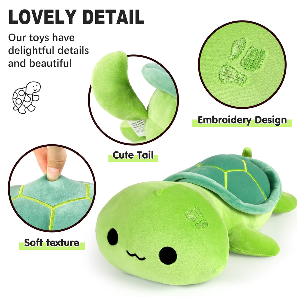 Onsoyours green turtle soft pillow fabric boosts snuggle comfort.