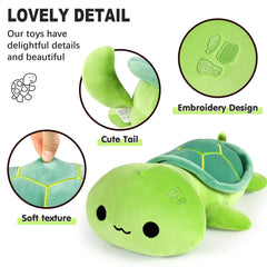 Onsoyours green turtle soft pillow fabric boosts snuggle comfort.