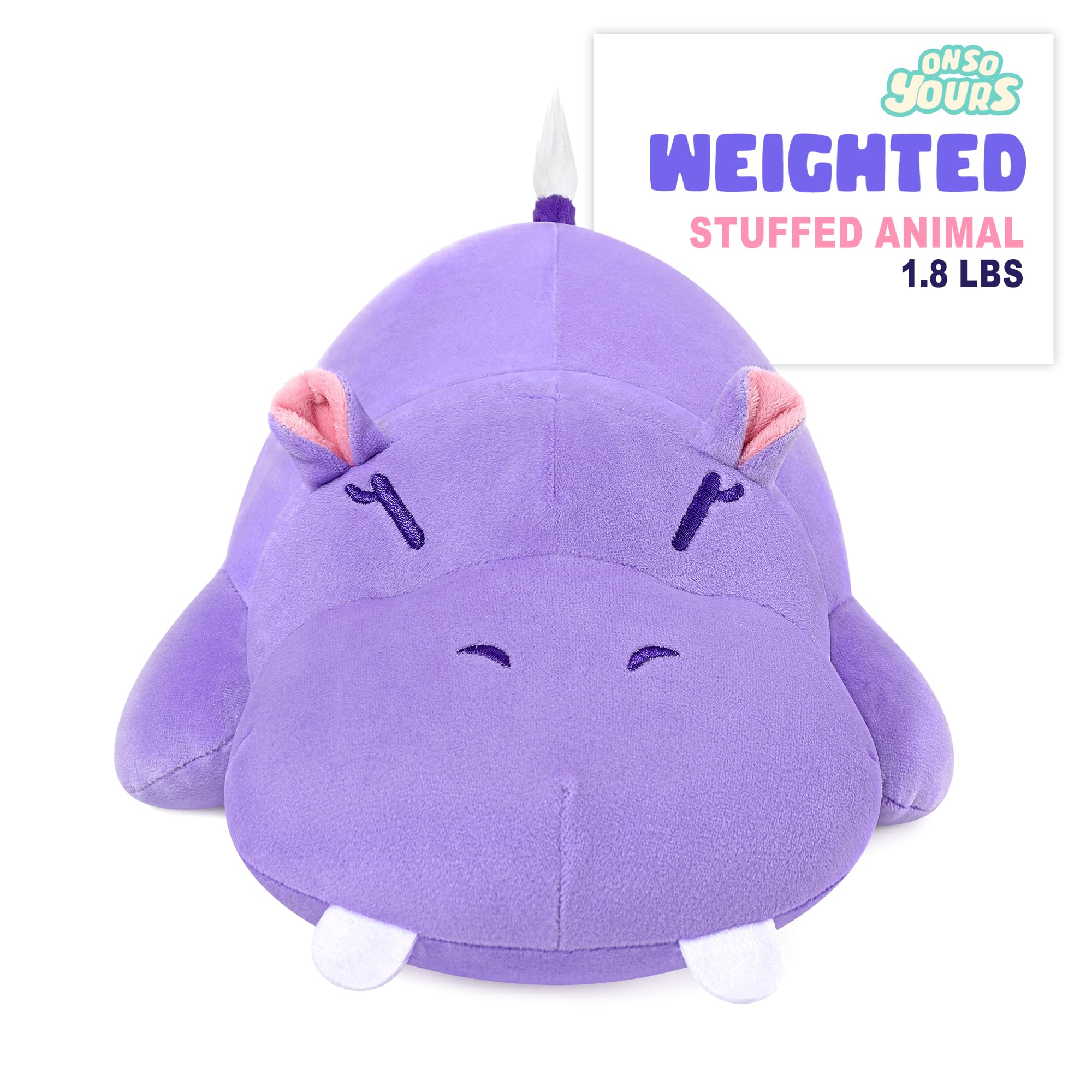Onsoyours Hippo weighted plush belly beads add comforting heft
