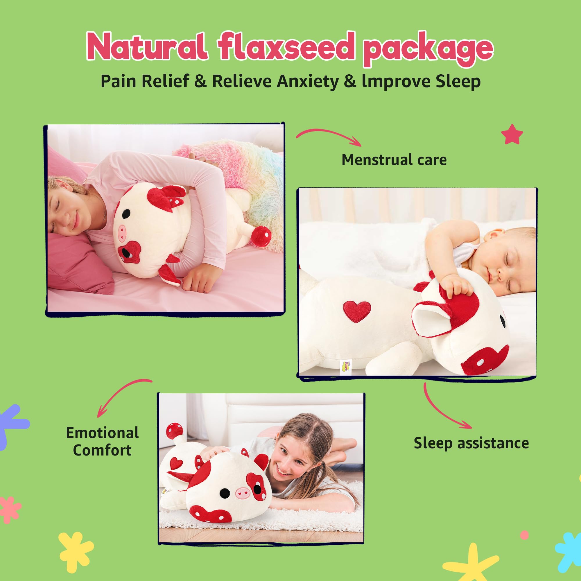 Onsoyours mushroom cow weighted plush cooling option for hot nights