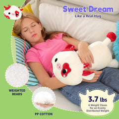 Onsoyours mushroom cow weighted plush headwear detail highlighting character