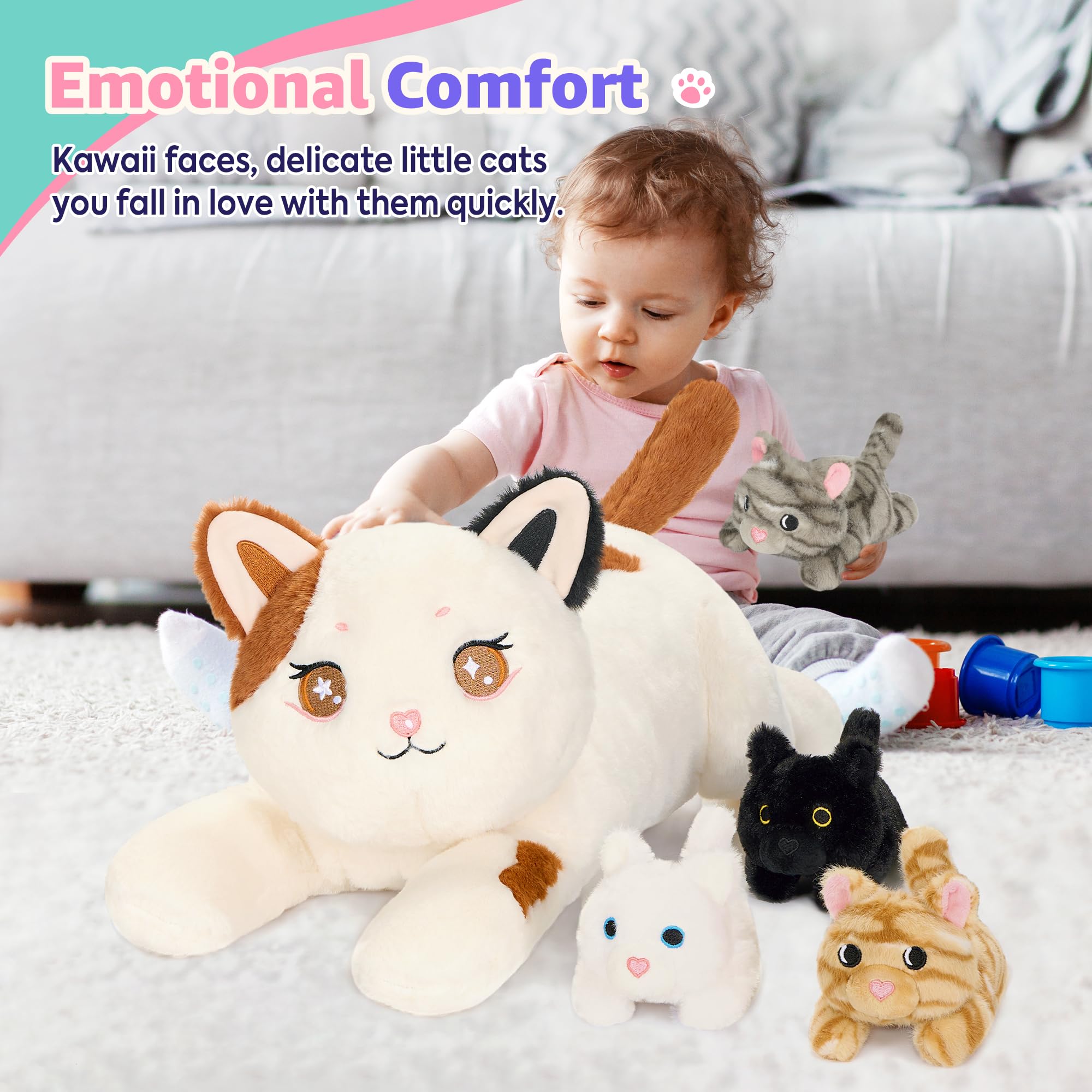 Belly opening feature of Onsoyours cat set encouraging nurturing play