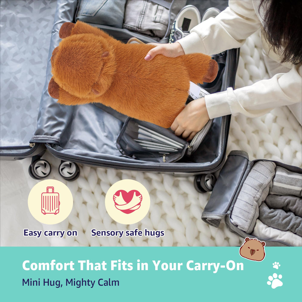 Onsoyours capybara plush cuddled by kids and adults for comfort.