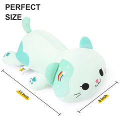 Onsoyours Rainbow Cat Plush left ear pattern highlights rainbow and star details for delightful visuals