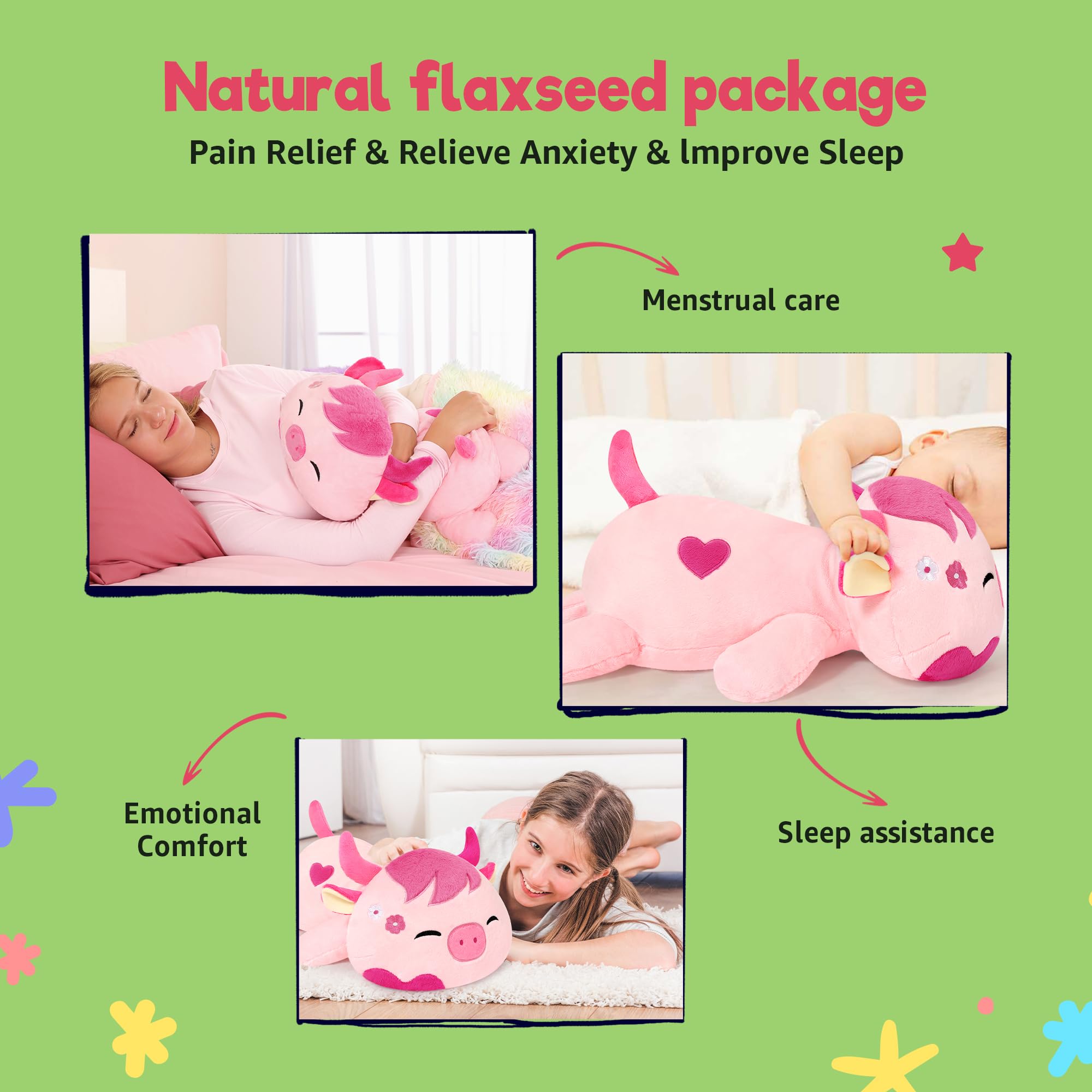 Onsoyours Sakura cow plush adds playful decoration to a room.