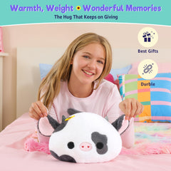 Onsoyours sunflower cow plush ear accent with sunflower detail for sensory appeal