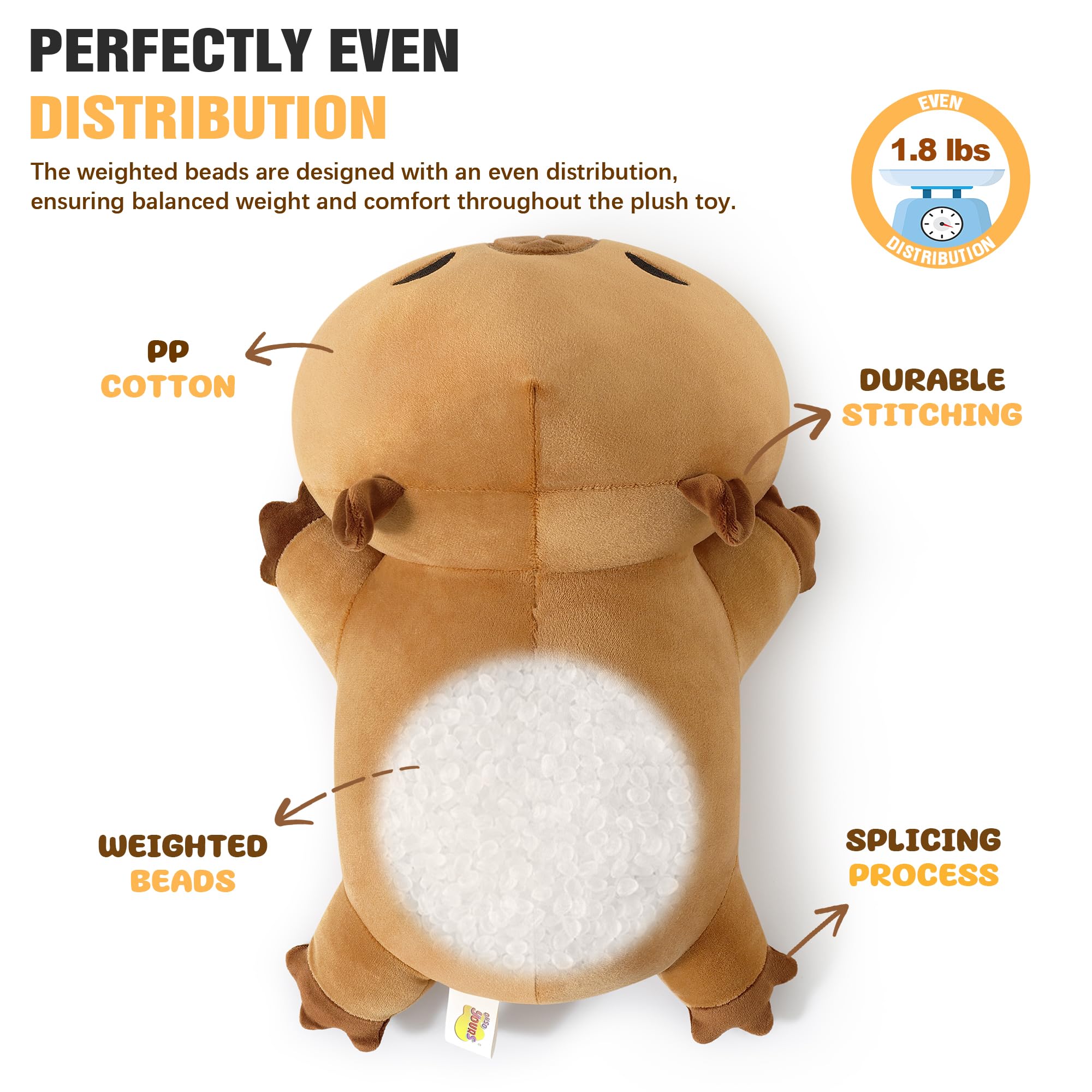 Onsoyours weighted capybara plush resting scene for calm moments.