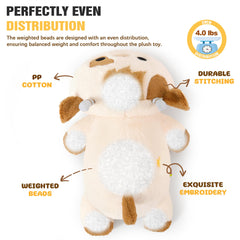 Onsoyours weighted cow belly detail enhances plush's comforting heft for hugs.