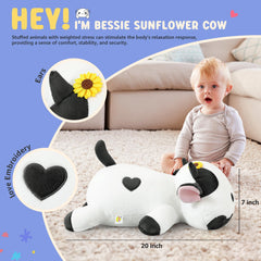 Onsoyours weighted cow plush easy-clean surface for hygienic playtime