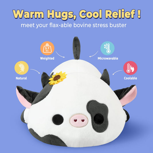 Onsoyours weighted cow plush heat packet ready for microwave use