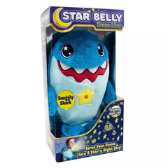 Star Belly Dream Lites Blue Shark belly glow with rotating stars for bedtime ambiance.