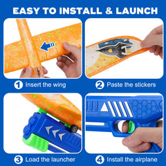 Onysurui assembly guide showing wing and tail attachment steps.