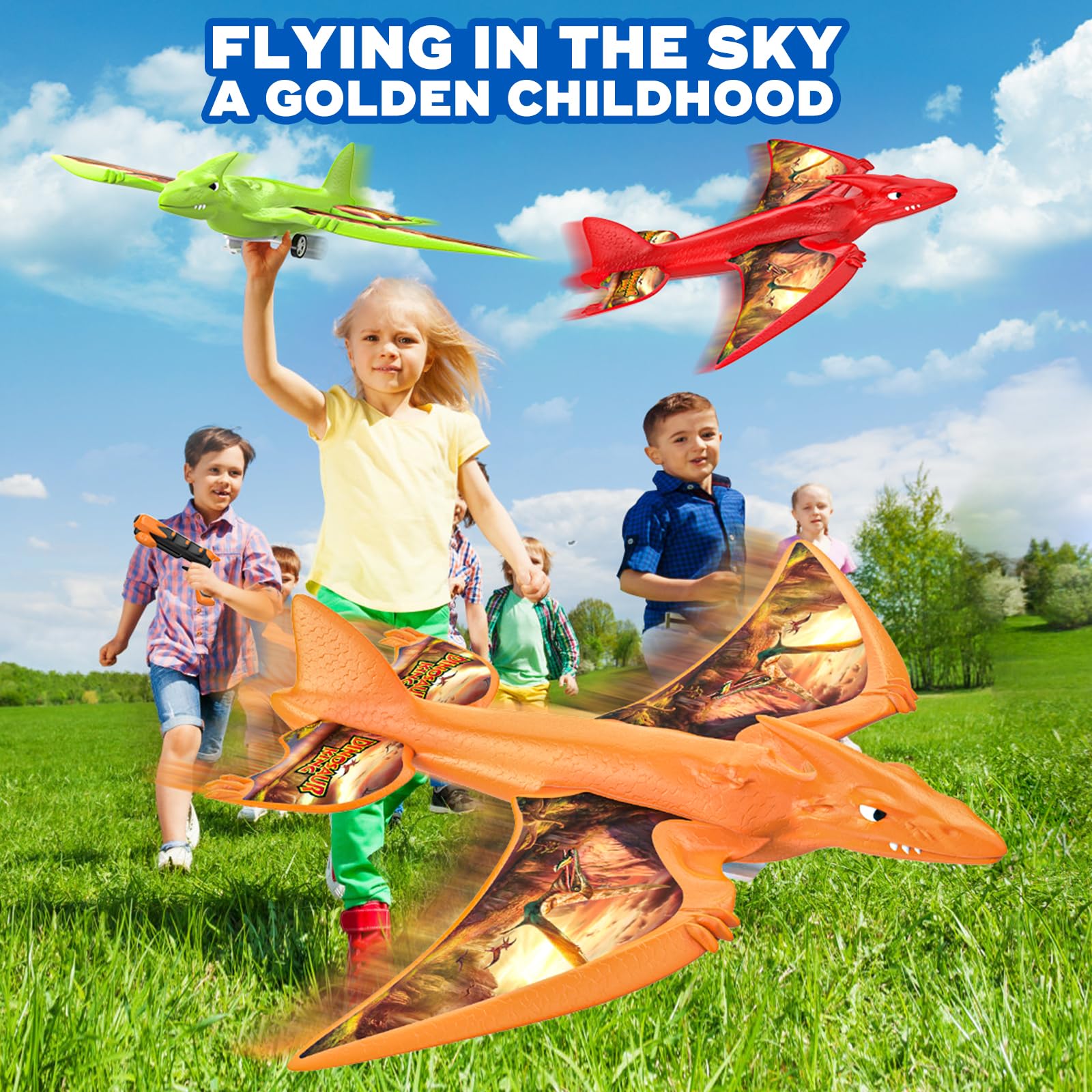 Onysurui foam dinosaur airplanes with colorful props