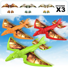 Onysurui LED dinosaur airplane launcher lit up for night outdoor play