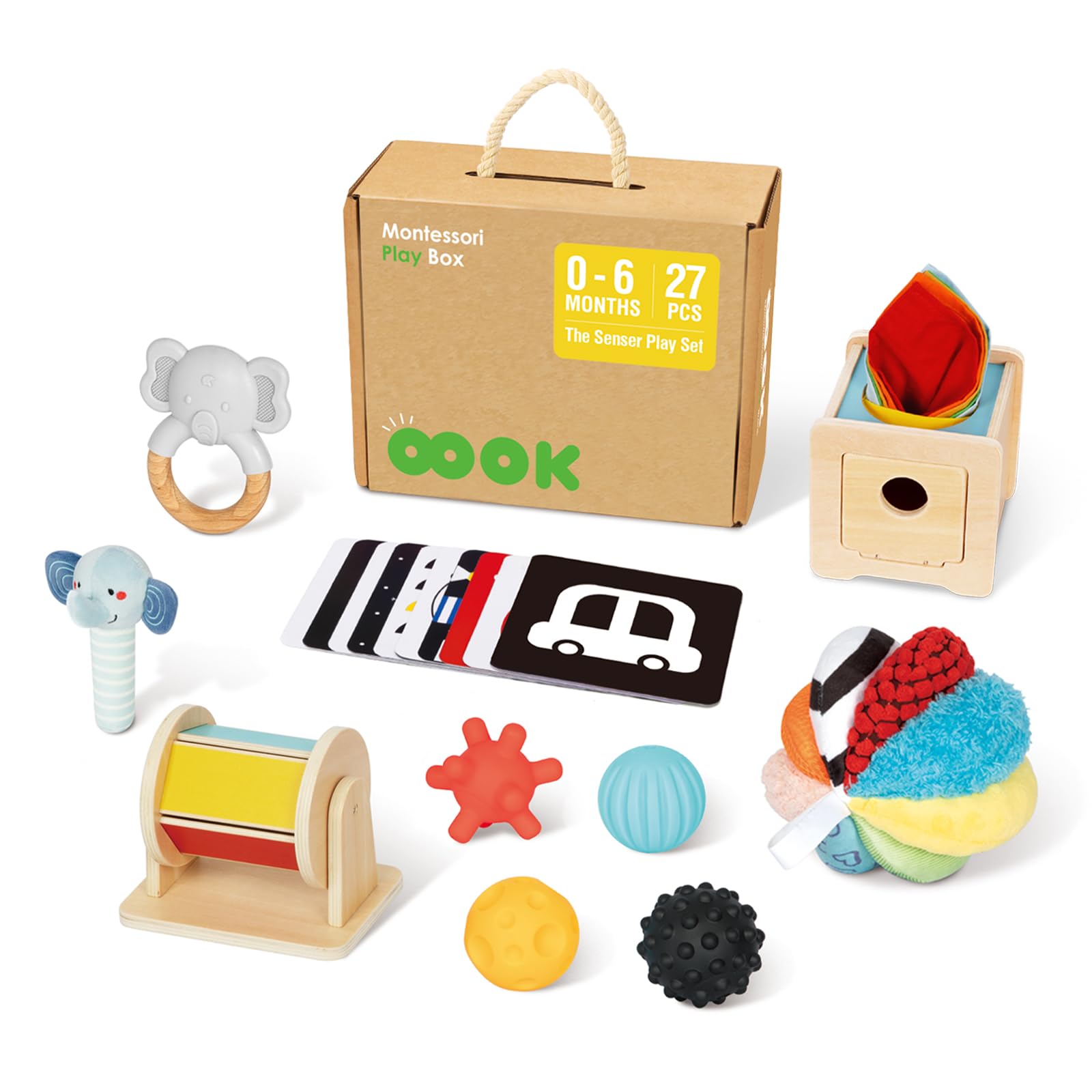 OOOK Montessori spinning drum promotes baby hand-eye coordination with gentle rotation and sound.