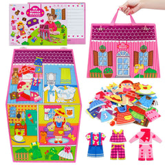 OKOOKO Dress Up House board front view, ideal for imaginative storytelling and role-play.