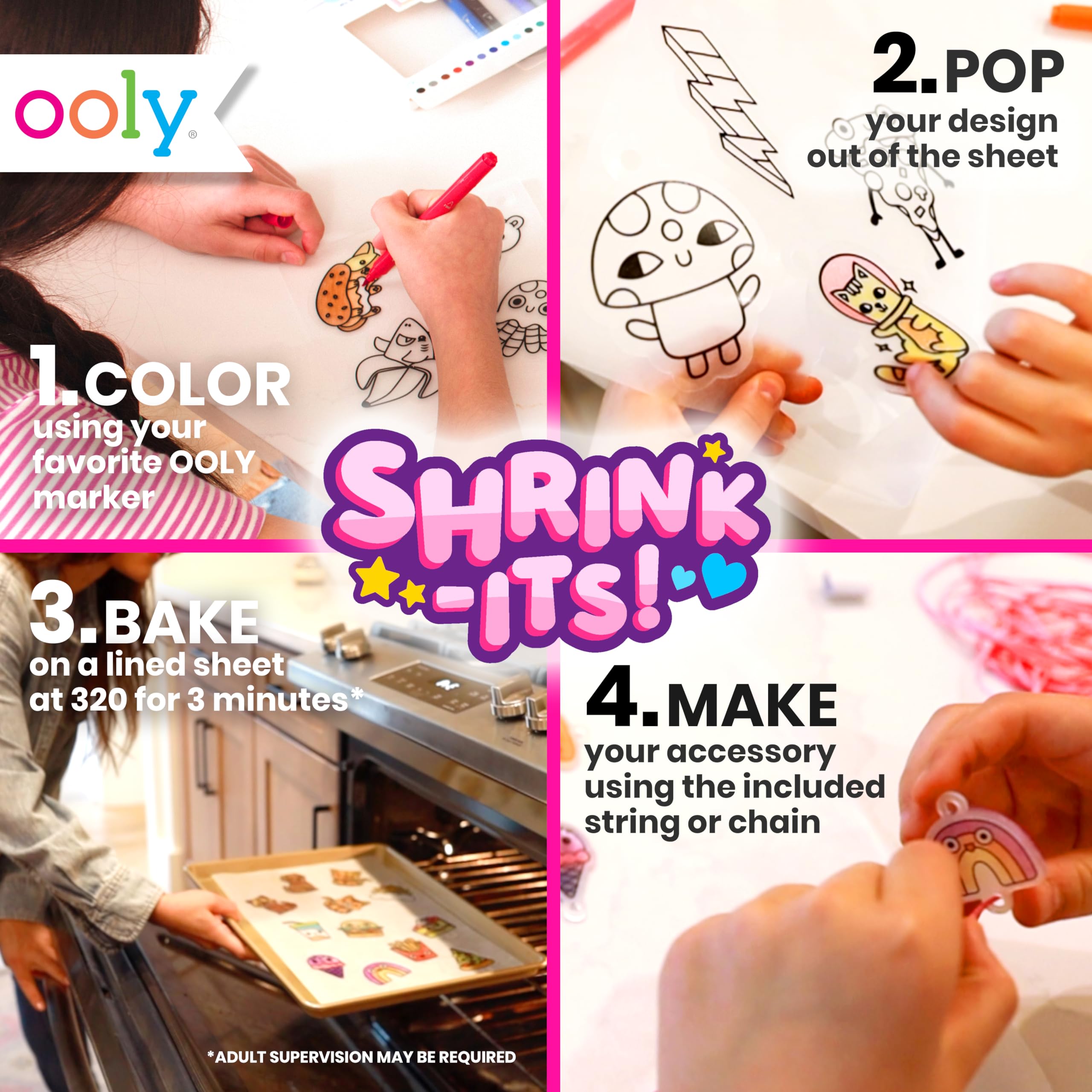 Ooly color cord packs provide adjustable strings for bracelets and keychains.