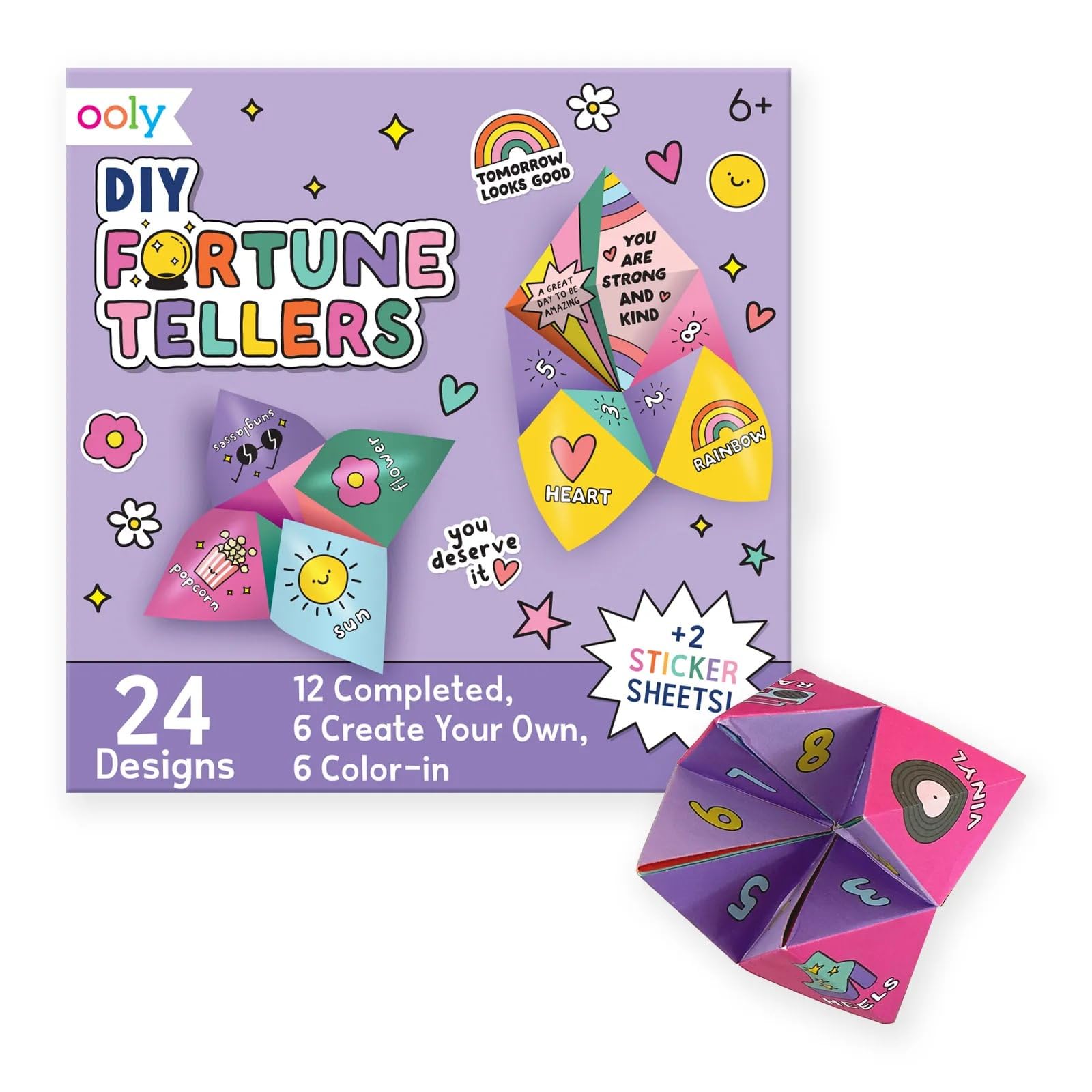 OOLY DIY Paper Kit fortune teller designs for creative play and party fun.