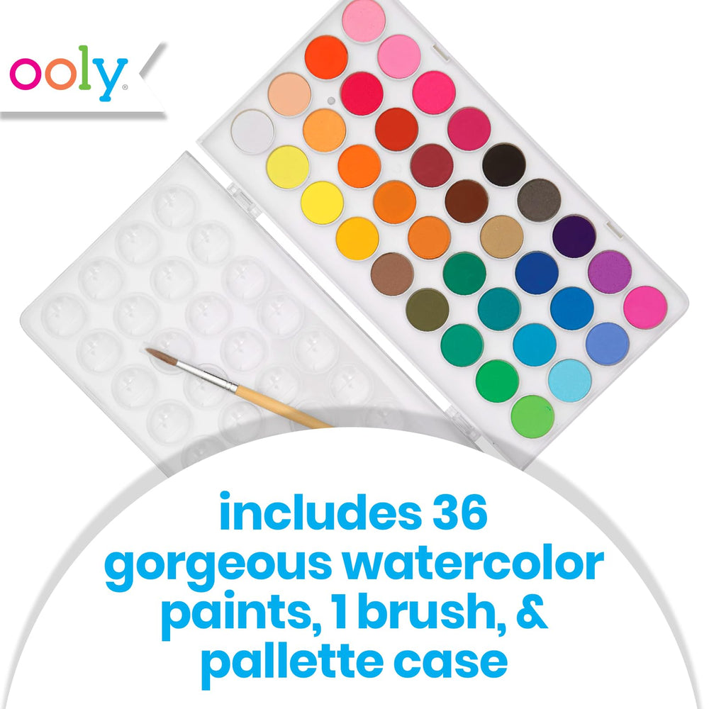 OOLY Lil' Watercolor pods with brush for easy painting