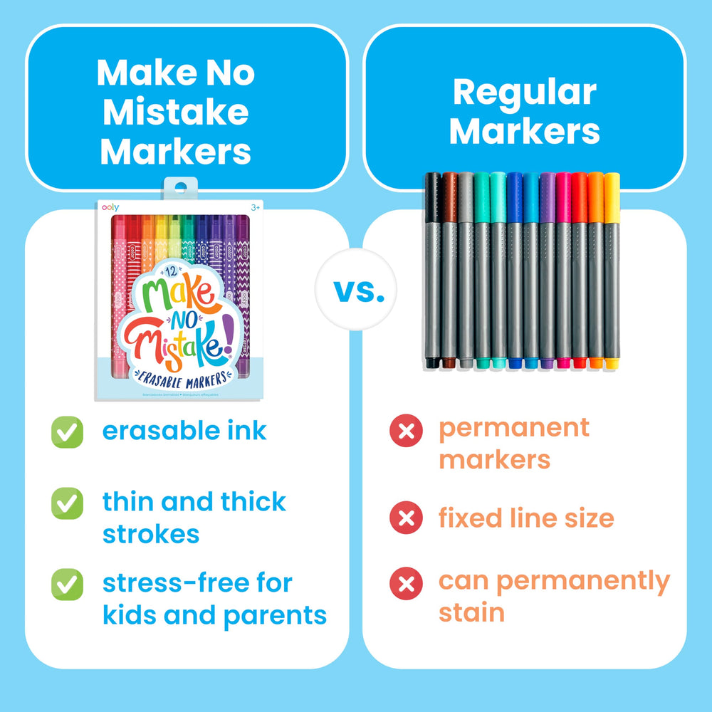 OOLY Make No Mistake markers in a portable case for school use.