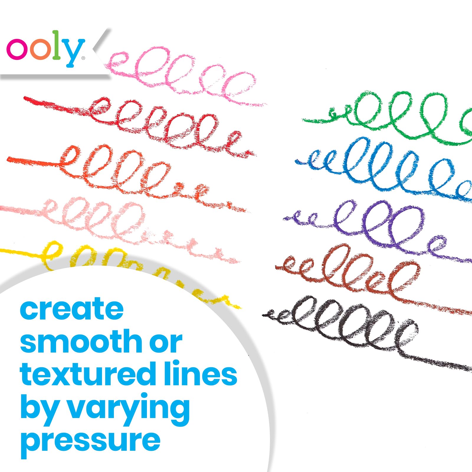 OOLY Rainy Dayz Gel Crayons wipe away easily with water.