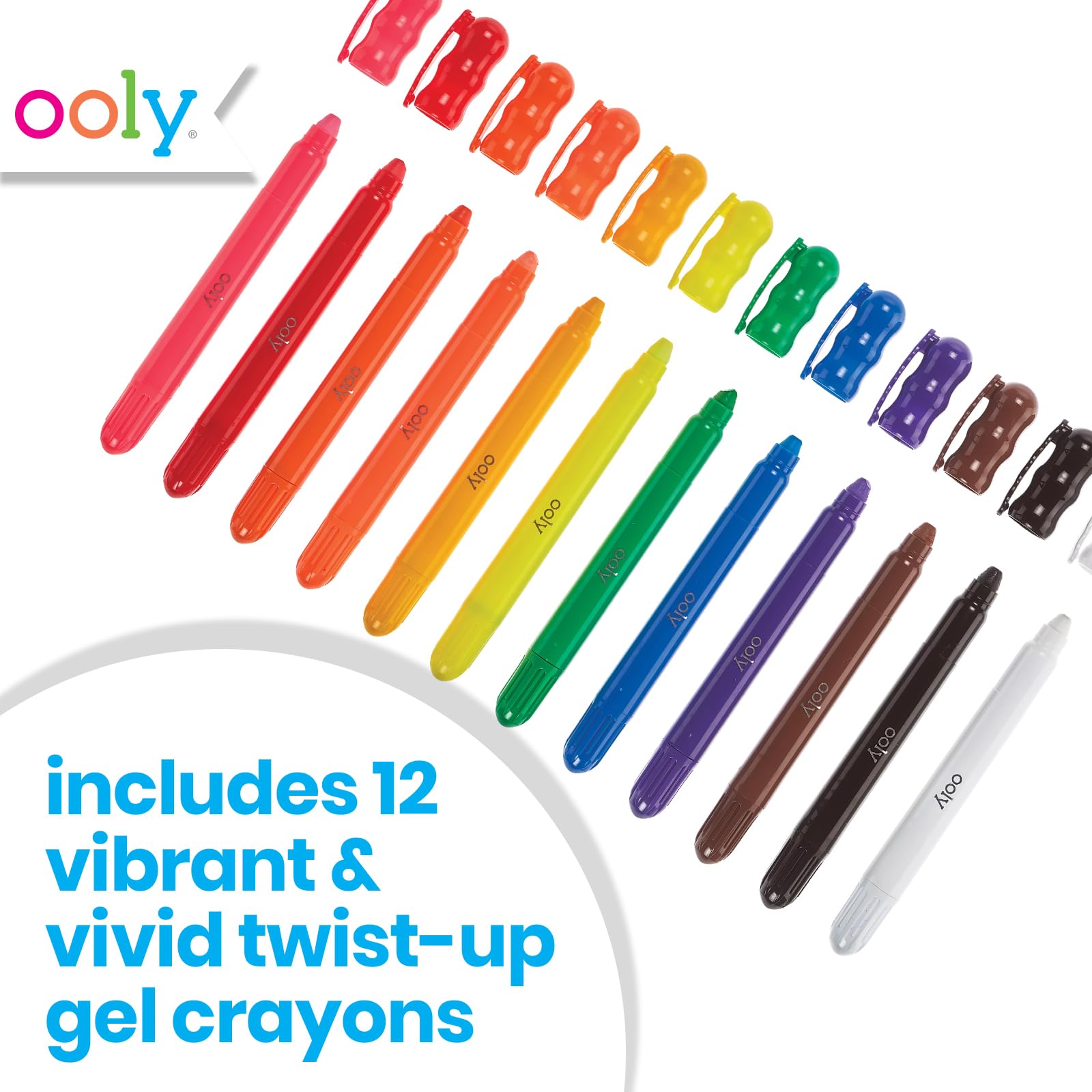 OOLY Rainy Dayz Gel Crayons deliver soft texture for smooth glass drawing.