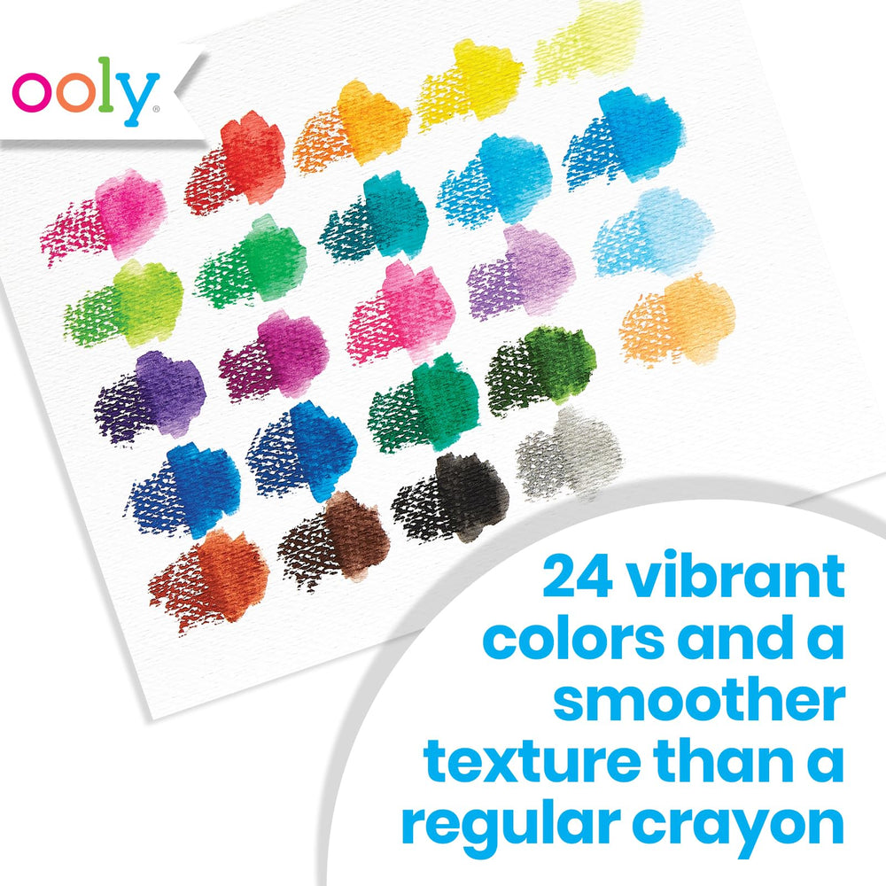 Ooly Smooth Stix Gel Crayons feature a soft buttery texture for smooth application