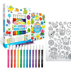 Ooly Yummy Yummy markers with blueberry scent boost coloring fun.