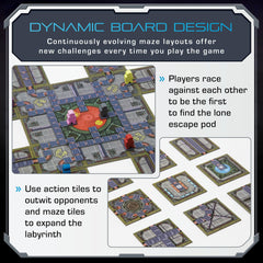 OOMM Games No Escape dice and tokens ready for action-packed maze battles.