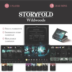OOMM Games Storyfold Wildwoods solo setup image shows quick start readiness.