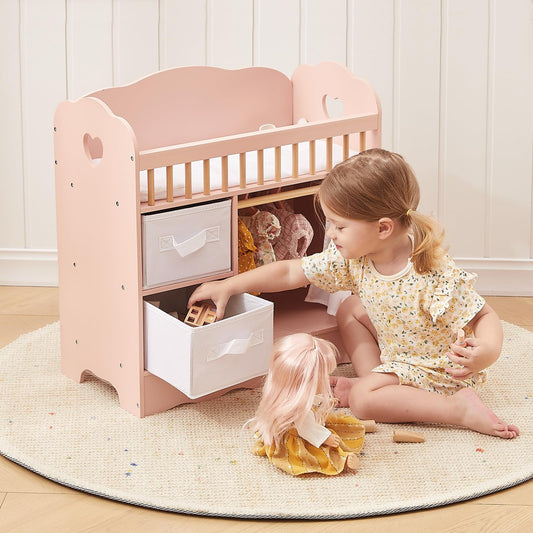 OOOK wooden changing table supporting nurturing pretend play.