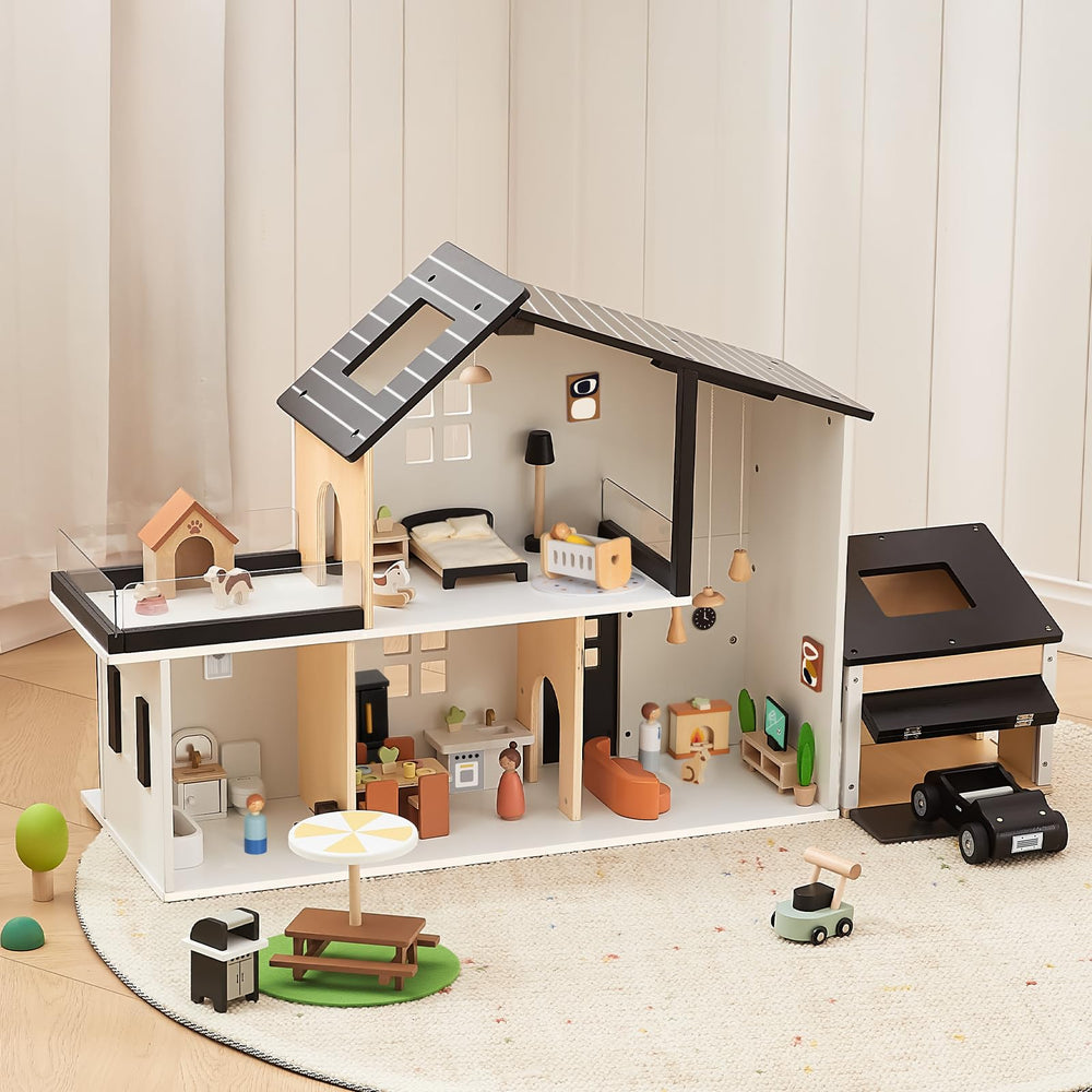 OOOK wooden playset offers expandability with other dollhouses