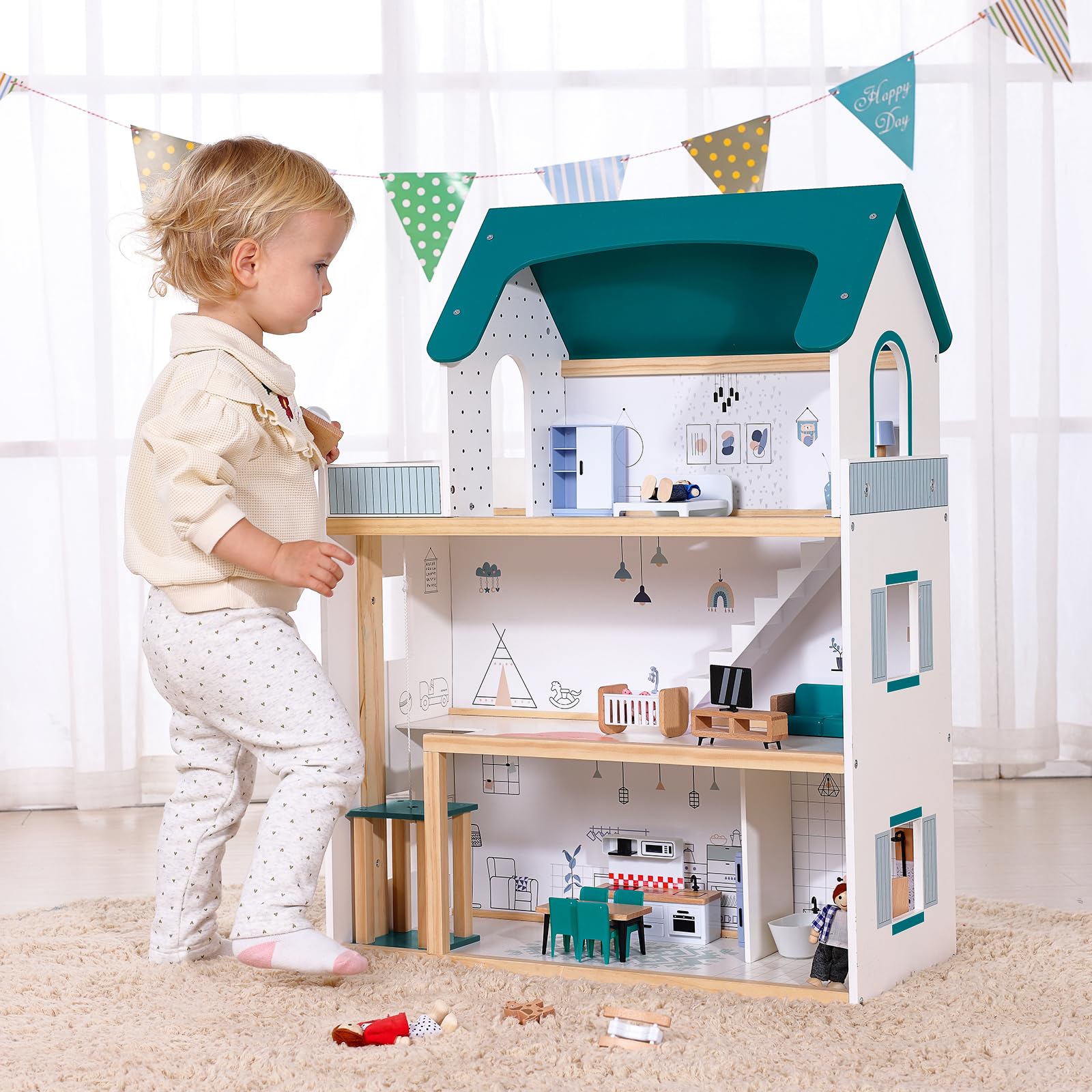 OOOK living room furniture with open drawers enhancing organization play
