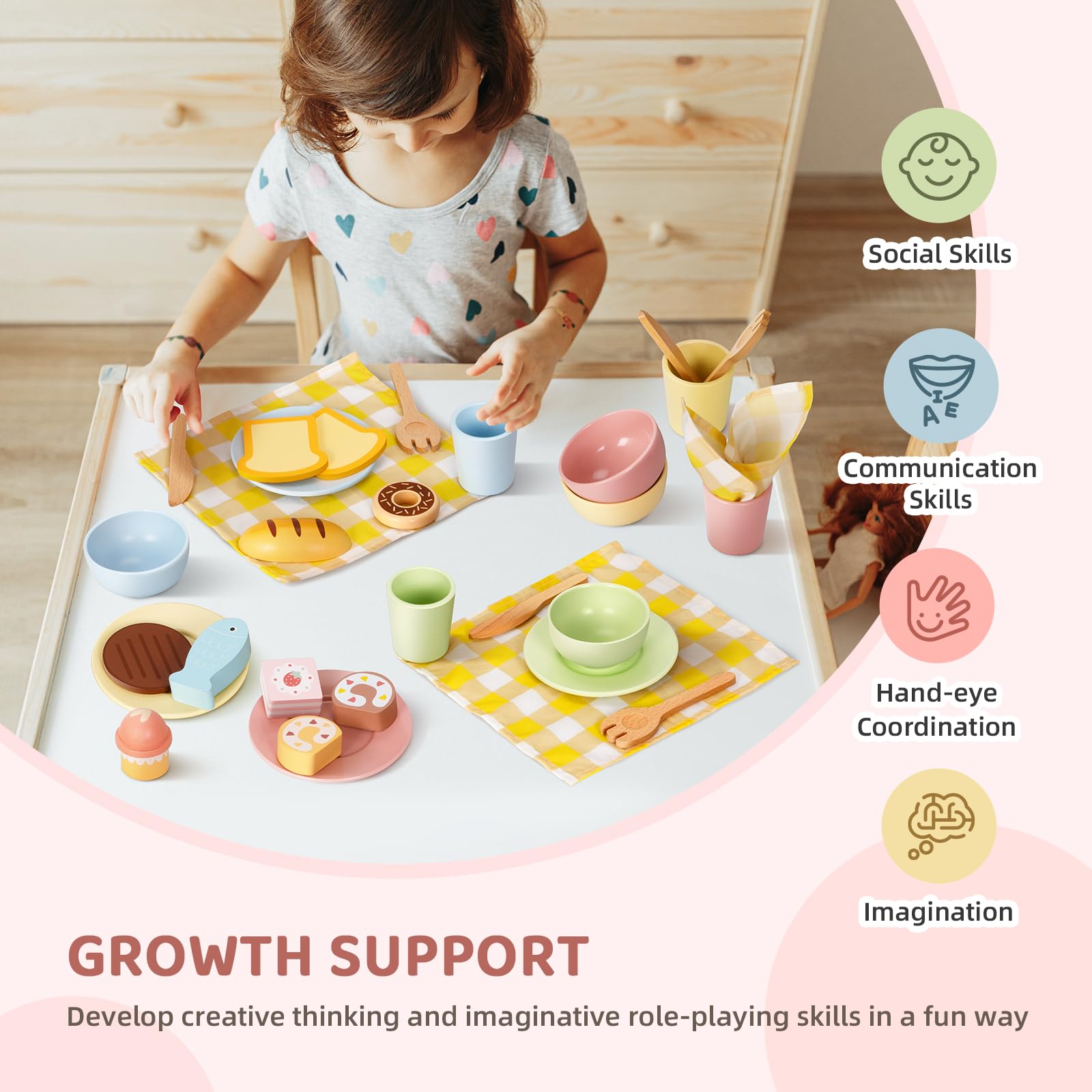 OOOK wooden tablecloths add kid-friendly dining ambiance for mini feasts