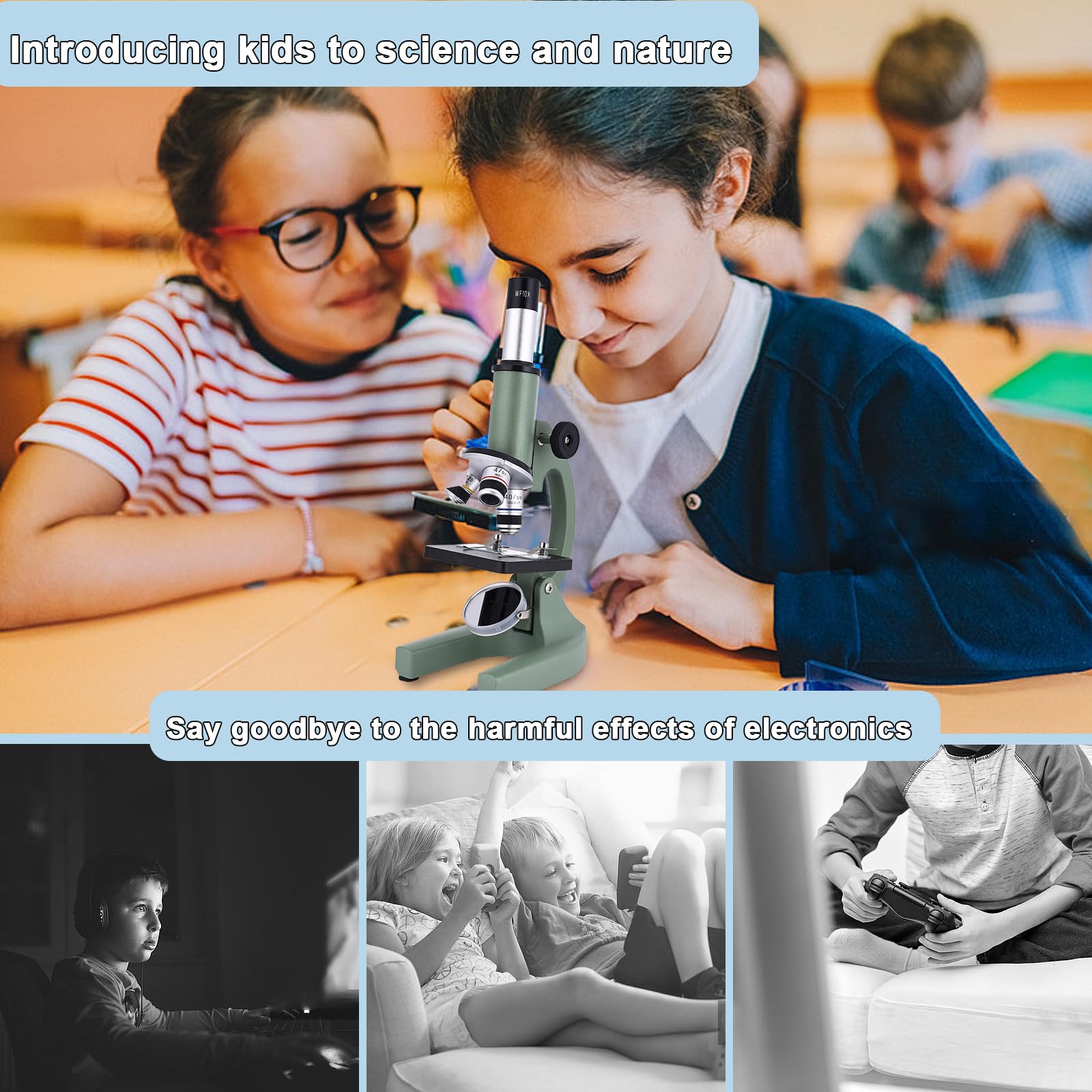 OOZSTAR microscope adjustable stand supports comfortable viewing angles
